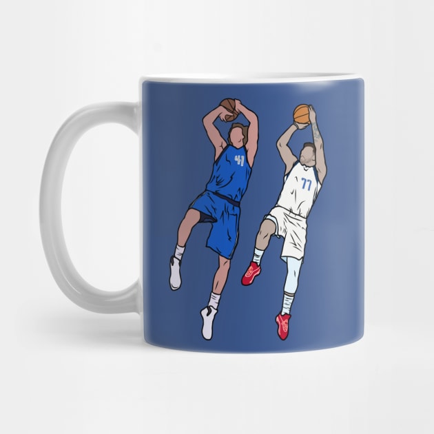 Dirk Nowitzki and Luka Doncic Fadeaway by rattraptees